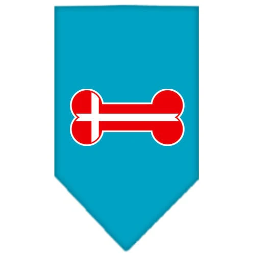 Pet and Dog Bandana Screen Printed, "Bone Shaped Denmark Flag" - Image 10