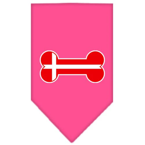 Pet and Dog Bandana Screen Printed, "Bone Shaped Denmark Flag" - Image 8