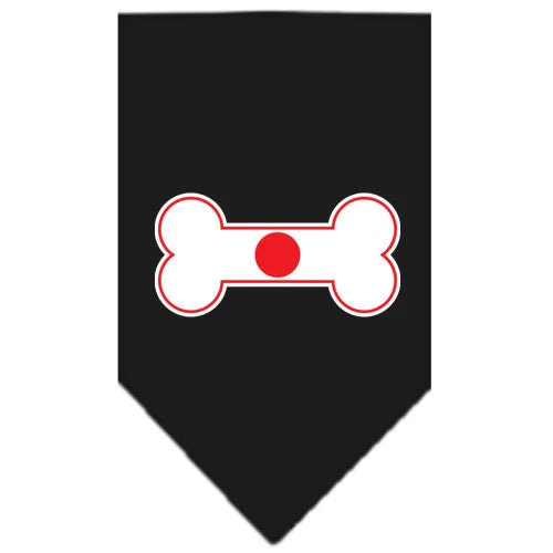 Pet and Dog Bandana Screen Printed, "Bone Shaped Flag Japan" - Image 2