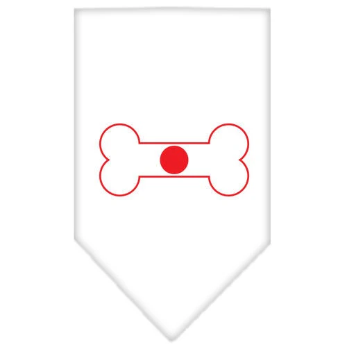 Pet and Dog Bandana Screen Printed, "Bone Shaped Flag Japan" - Image 4