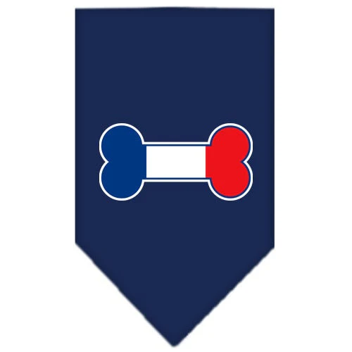 Pet and Dog Bandana Screen Printed, "Bone Shaped France Flag" - Image 4