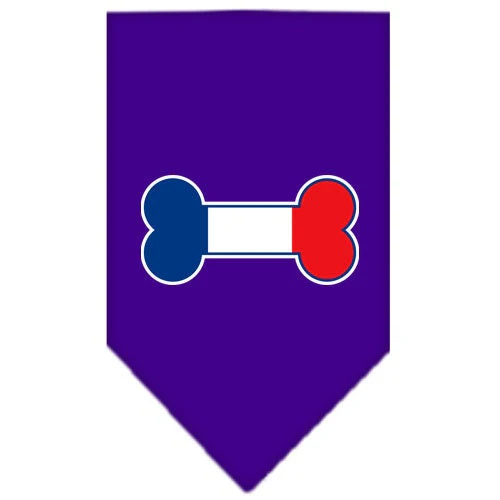 Pet and Dog Bandana Screen Printed, "Bone Shaped France Flag" - Image 6