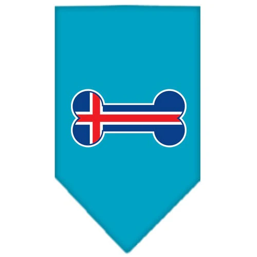 Pet and Dog Bandana Screen Printed, "Bone Shaped Iceland Flag" - Image 10