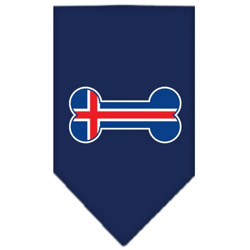 Pet and Dog Bandana Screen Printed, "Bone Shaped Iceland Flag" - Image 2