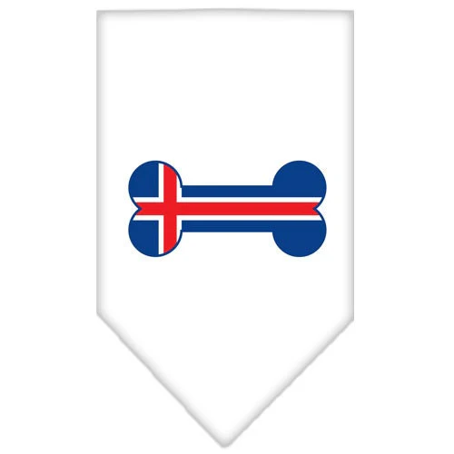 Pet and Dog Bandana Screen Printed, "Bone Shaped Iceland Flag" - Image 4