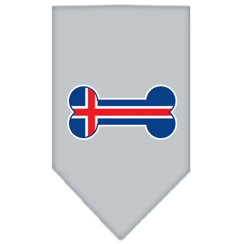 Pet and Dog Bandana Screen Printed, "Bone Shaped Iceland Flag" - Image 5