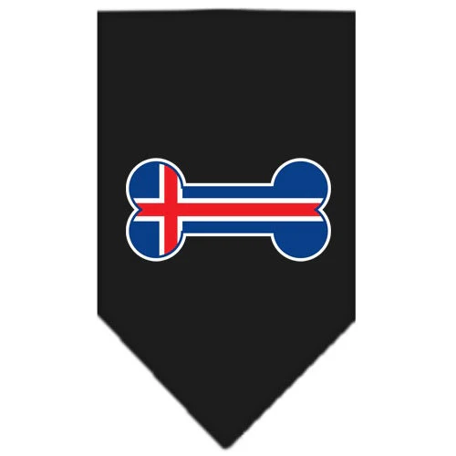 Pet and Dog Bandana Screen Printed, "Bone Shaped Iceland Flag" - Image 7