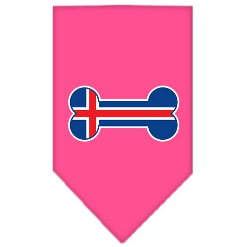 Pet and Dog Bandana Screen Printed, "Bone Shaped Iceland Flag" - Image 8