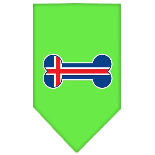 Pet and Dog Bandana Screen Printed, "Bone Shaped Iceland Flag" - Image 9