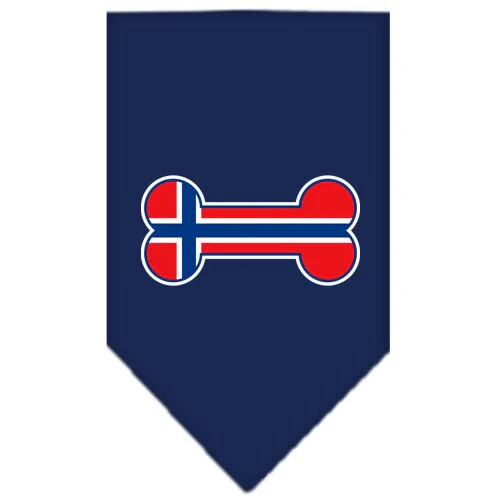 Pet and Dog Bandana Screen Printed, "Bone Shaped Norway Flag" - Image 2