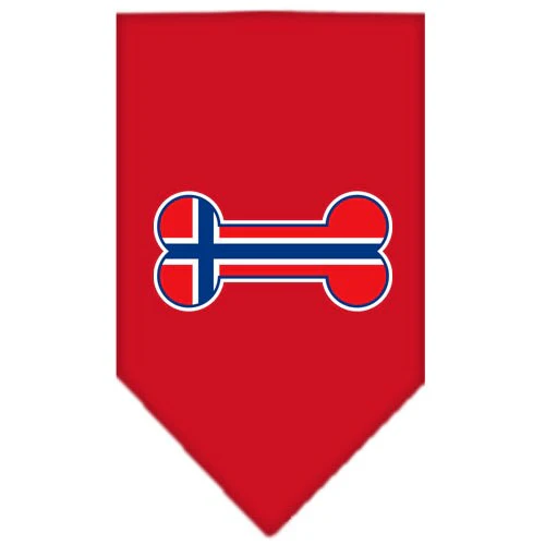 Pet and Dog Bandana Screen Printed, "Bone Shaped Norway Flag" - Image 3