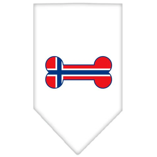 Pet and Dog Bandana Screen Printed, "Bone Shaped Norway Flag" - Image 4