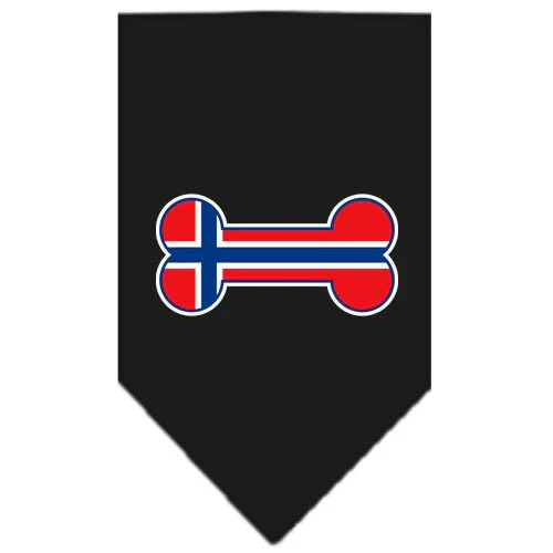 Pet and Dog Bandana Screen Printed, "Bone Shaped Norway Flag" - Image 8