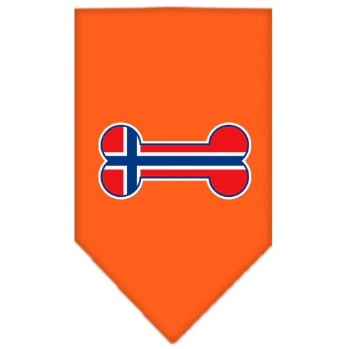 Pet and Dog Bandana Screen Printed, "Bone Shaped Norway Flag" - Image 9
