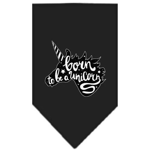 Pet and Dog Bandana Screen Printed, "Born To Be A Unicorn" - Image 2
