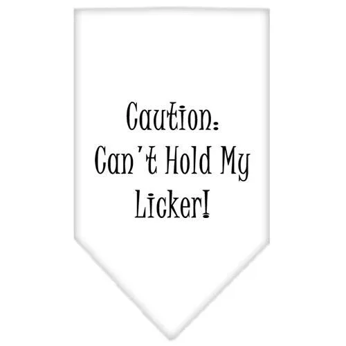 Pet and Dog Bandana Screen Printed, "Caution: Can't Hold My Licker" - Image 2