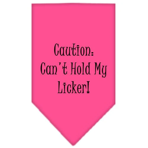 Pet and Dog Bandana Screen Printed, "Caution: Can't Hold My Licker" - Image 4