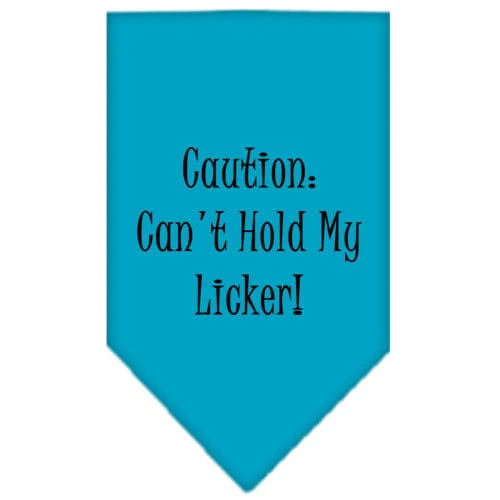 Pet and Dog Bandana Screen Printed, "Caution: Can't Hold My Licker" - Image 5