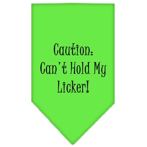Pet and Dog Bandana Screen Printed, "Caution: Can't Hold My Licker" - Image 6