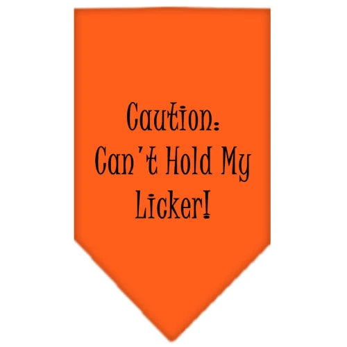 Pet and Dog Bandana Screen Printed, "Caution: Can't Hold My Licker" - Image 7