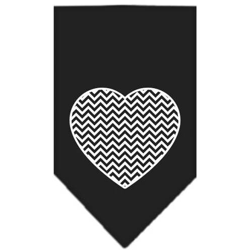 Pet and Dog Bandana Screen Printed, "Chevron Heart" - Image 3