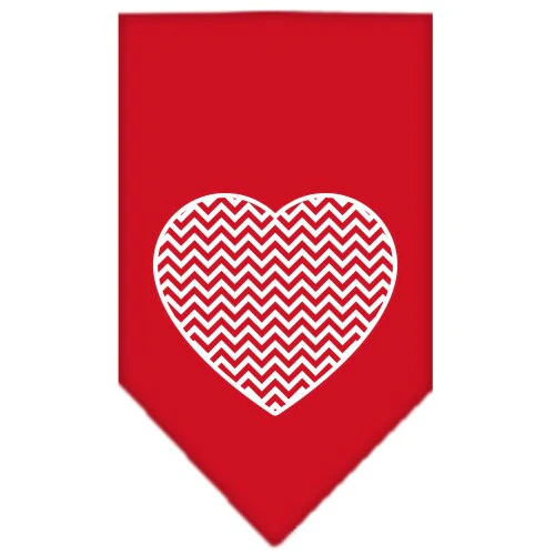 Pet and Dog Bandana Screen Printed, "Chevron Heart" - Image 5