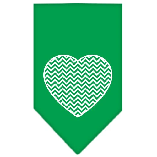 Pet and Dog Bandana Screen Printed, "Chevron Heart" - Image 6
