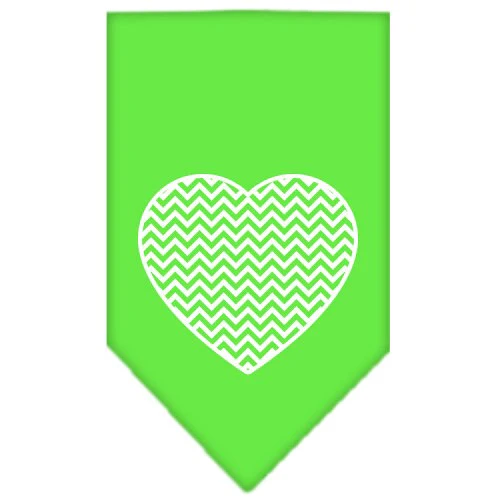 Pet and Dog Bandana Screen Printed, "Chevron Heart" - Image 7