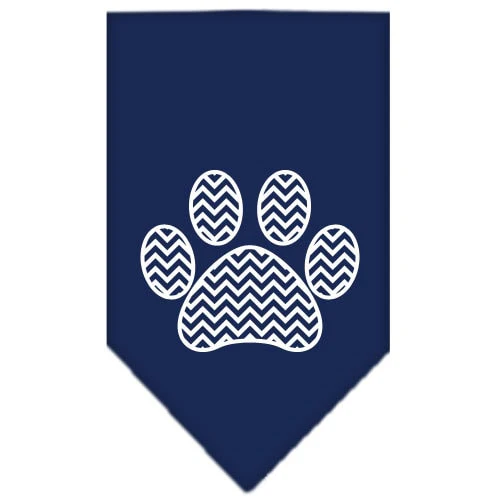 Pet and Dog Bandana Screen Printed, "Chevron Paw" - Image 2