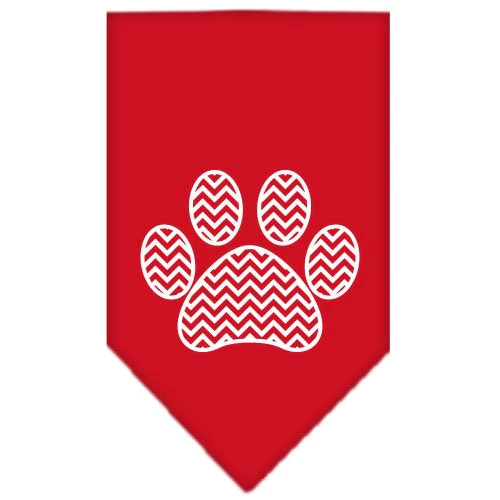 Pet and Dog Bandana Screen Printed, "Chevron Paw" - Image 3