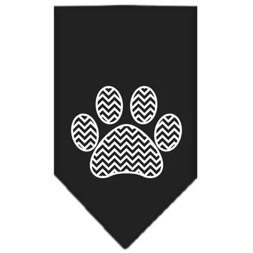 Pet and Dog Bandana Screen Printed, "Chevron Paw" - Image 4
