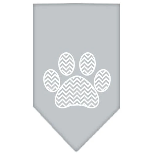 Pet and Dog Bandana Screen Printed, "Chevron Paw" - Image 5