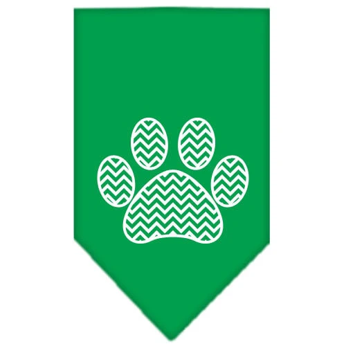 Pet and Dog Bandana Screen Printed, "Chevron Paw" - Image 6