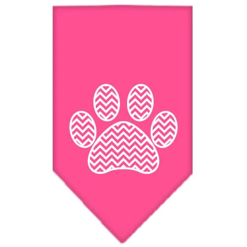 Pet and Dog Bandana Screen Printed, "Chevron Paw" - Image 8