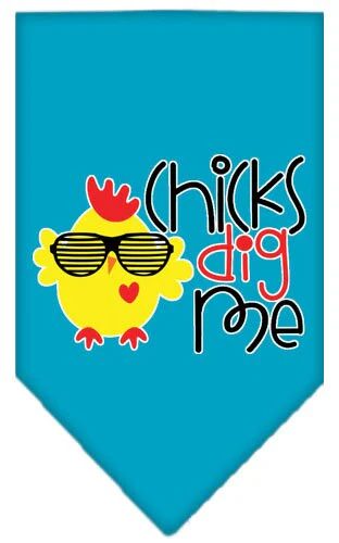 Pet and Dog Bandana Screen Printed, "Chicks Dig Me" - Image 6