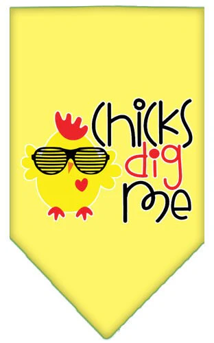 Pet and Dog Bandana Screen Printed, "Chicks Dig Me" - Image 7