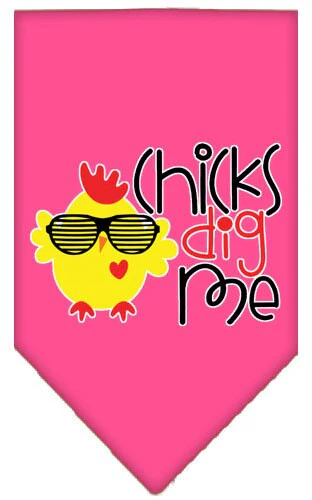 Pet and Dog Bandana Screen Printed, "Chicks Dig Me" - Image 8