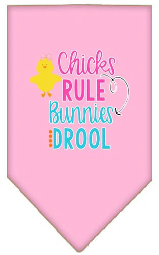 Pet and Dog Bandana Screen Printed, "Chicks Rule, Bunnies Drool" - Image 7