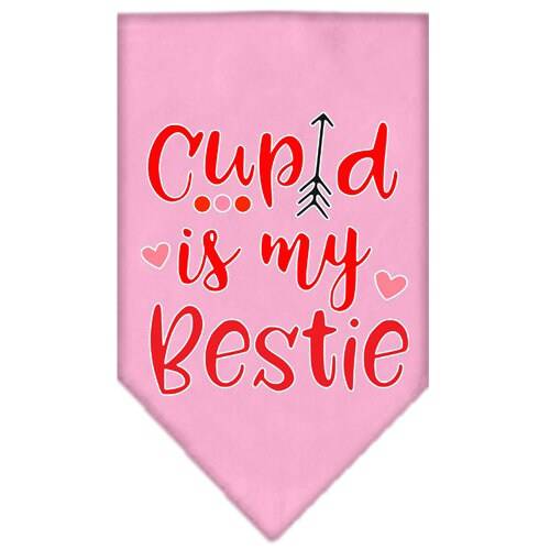 Pet and Dog Bandana Screen Printed, "Cupid Is My Bestie" - Image 3