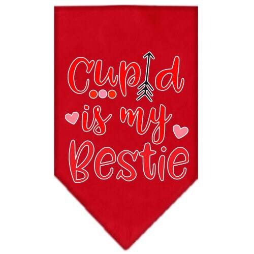 Pet and Dog Bandana Screen Printed, "Cupid Is My Bestie" - Image 4