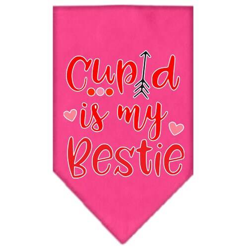 Pet and Dog Bandana Screen Printed, "Cupid Is My Bestie" - Image 7