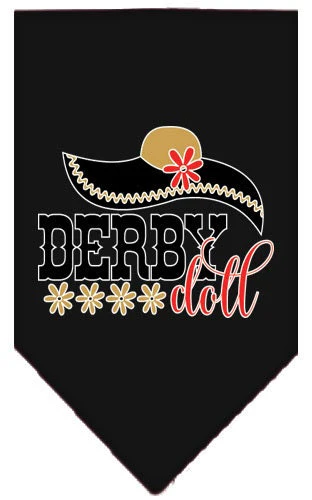 Pet and Dog Bandana Screen Printed, "Derby Doll" - Image 2
