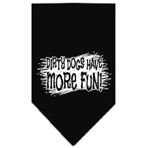 Pet and Dog Bandana Screen Printed, "Dirty Dogs Have More Fun" - Image 2