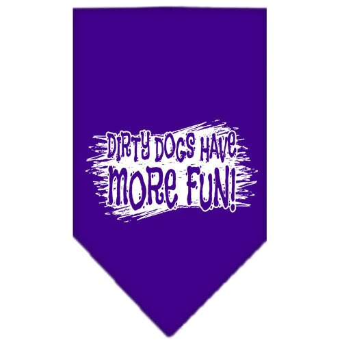 Pet and Dog Bandana Screen Printed, "Dirty Dogs Have More Fun" - Image 3