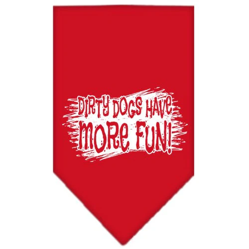 Pet and Dog Bandana Screen Printed, "Dirty Dogs Have More Fun" - Image 4