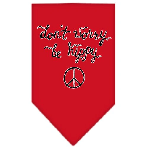 Pet and Dog Bandana Screen Printed, "Don't Worry, Be Hippy" - Image 10