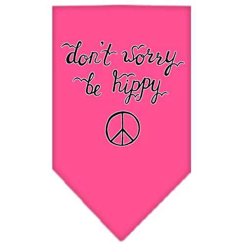 Pet and Dog Bandana Screen Printed, "Don't Worry, Be Hippy" - Image 3