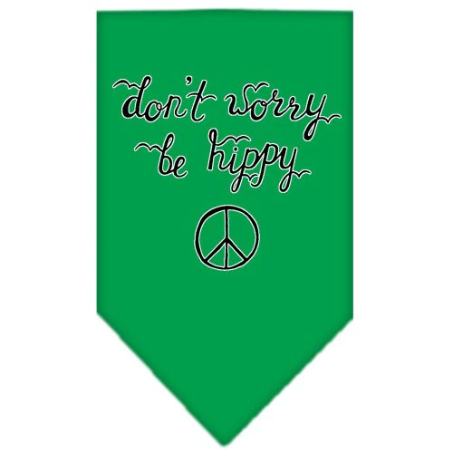 Pet and Dog Bandana Screen Printed, "Don't Worry, Be Hippy" - Image 4