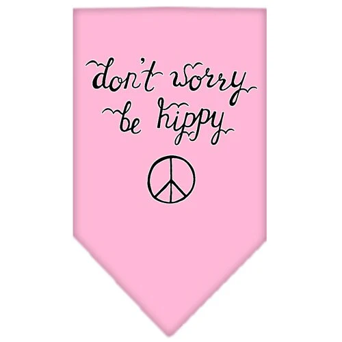 Pet and Dog Bandana Screen Printed, "Don't Worry, Be Hippy" - Image 5
