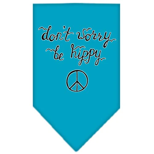 Pet and Dog Bandana Screen Printed, "Don't Worry, Be Hippy" - Image 7